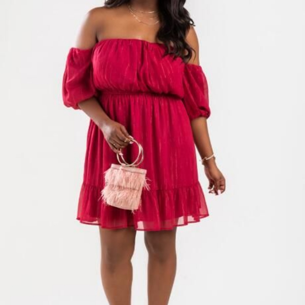 NWT SZ 2X FRANCESCAS OFF THE SHOULDER DRESS